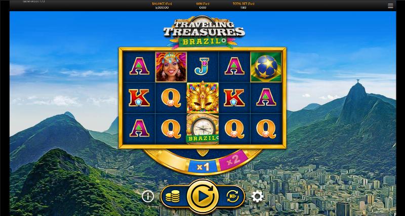 Traveling Treasures Brazil slot game artwork