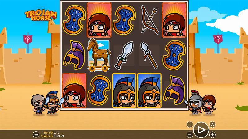 Trojan Horse Tiny Heroes slot game artwork