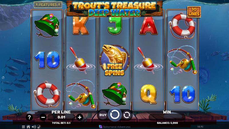 Trout’s Treasure – Deep Water slot game artwork