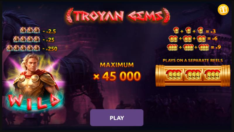 Troyan Gems slot game artwork