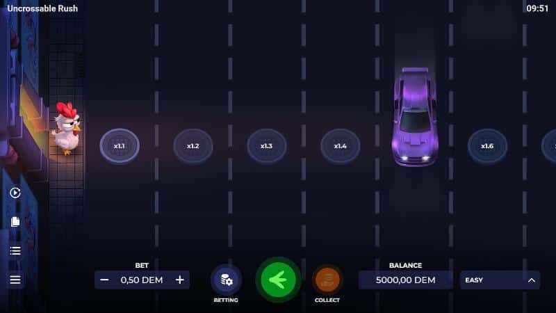 Uncrossable Rush slot game artwork