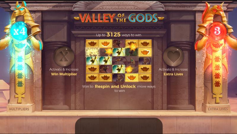 Valley Of The Gods slot game artwork