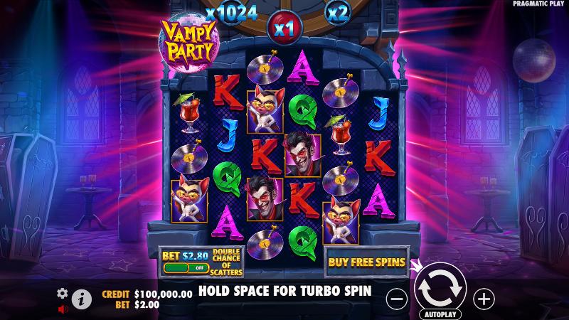 Vampy Party slot game artwork