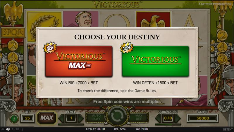 Victorious slot game artwork