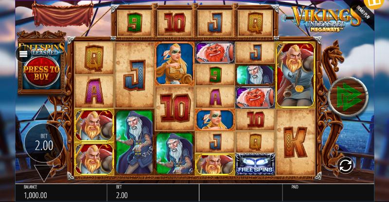 Vikings Unleashed Megaways slot game artwork