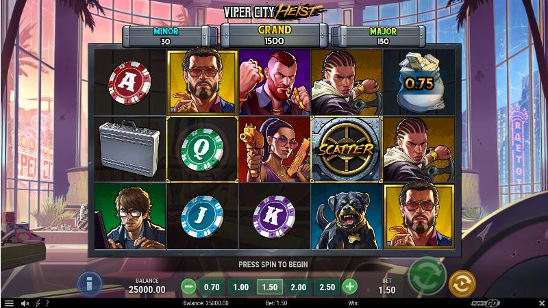 Viper City Heist slot game artwork