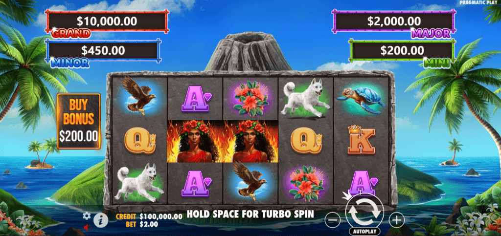 Volcano Goddess slot game artwork
