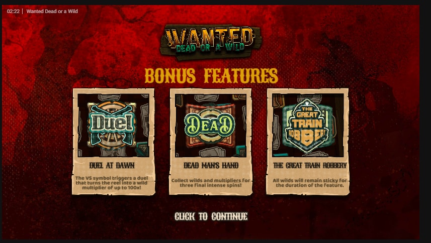 Wanted Dead or a Wild slot game artwork