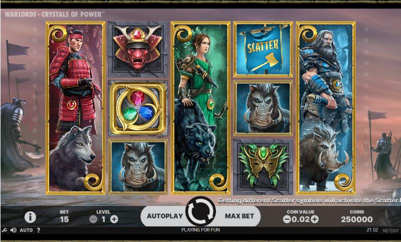 Warlords: Crystals Of Power slot game artwork