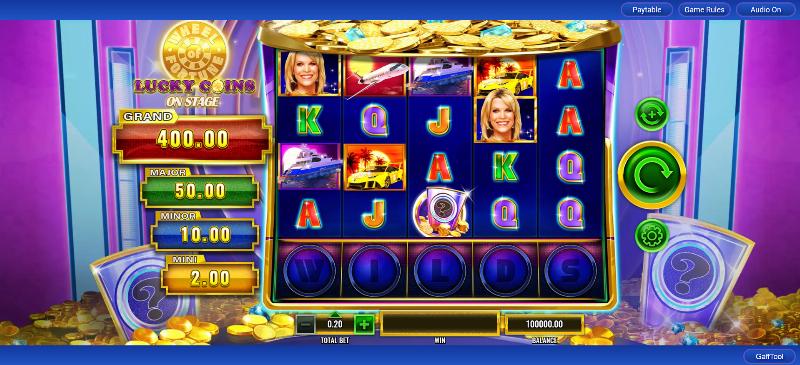 Wheel Of Fortune Lucky Coins On Stage slot game artwork