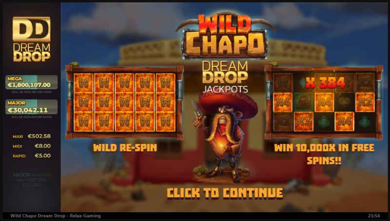 Wild Chapo Dream Drop slot game artwork