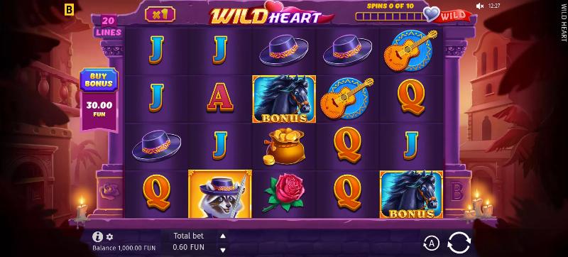 Wild Heart slot game artwork