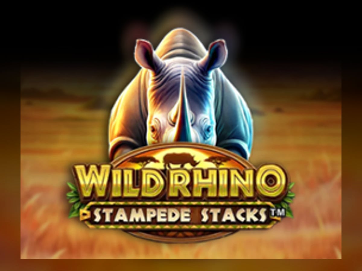 Wild Rhino Stampede Stacks slot game artwork