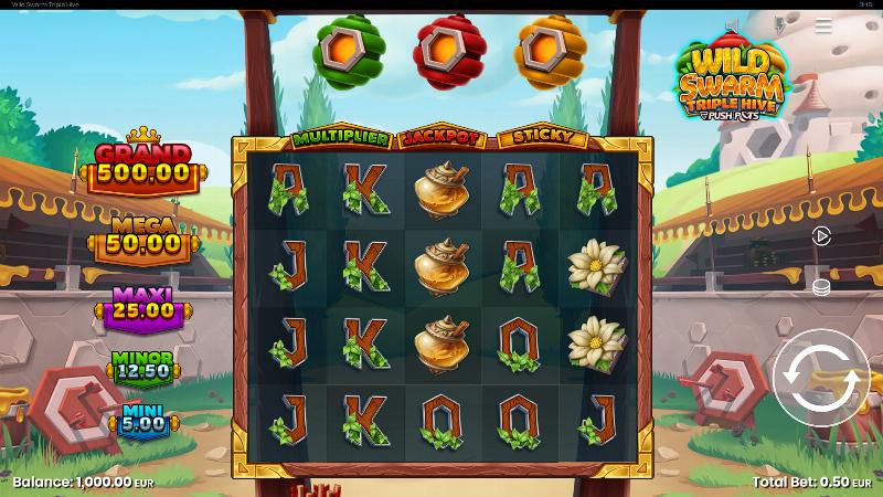 Wild Swarm Triple Hive slot game artwork