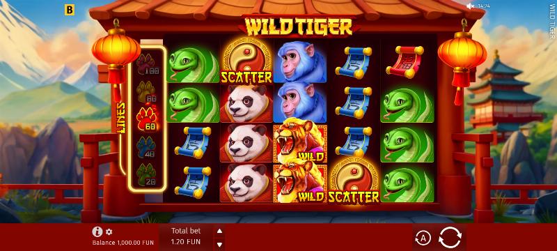 Wild Tiger slot game artwork