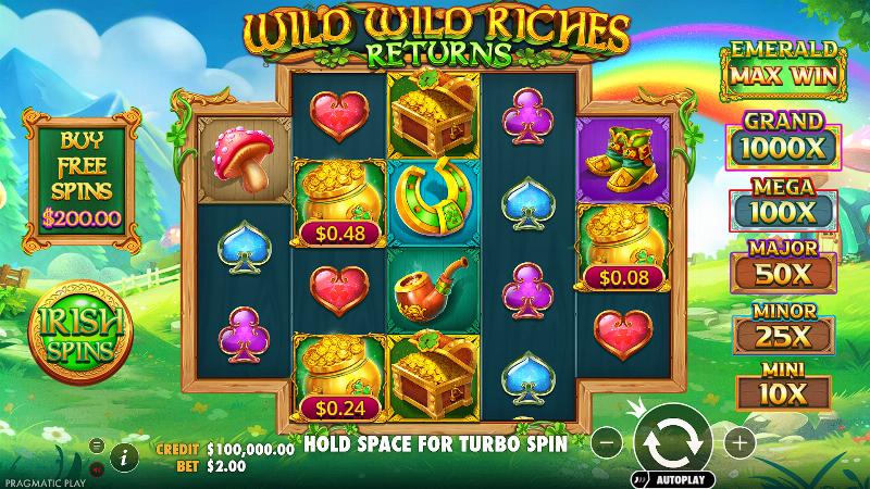 Wild Wild Riches Returns slot game artwork