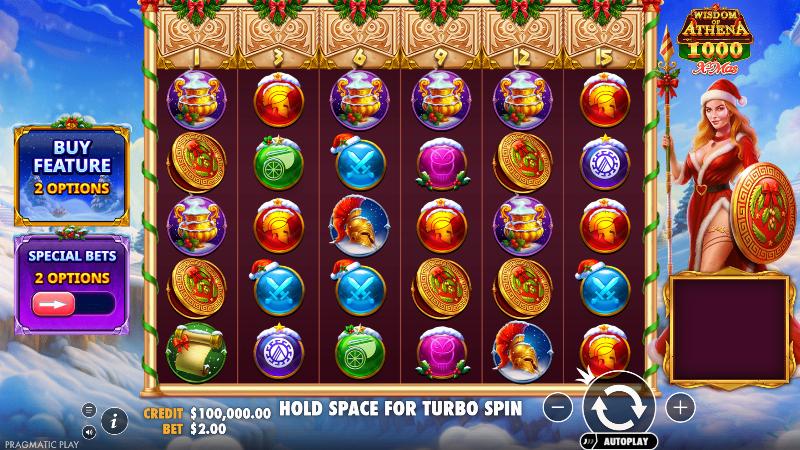 Wisdom Of Athena 1000 Xmas slot game artwork
