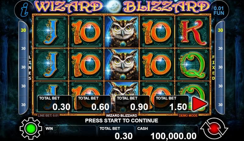 Wizard Blizzard slot game artwork