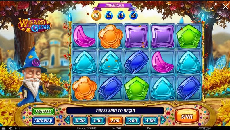 Wizard Of Gems slot game artwork