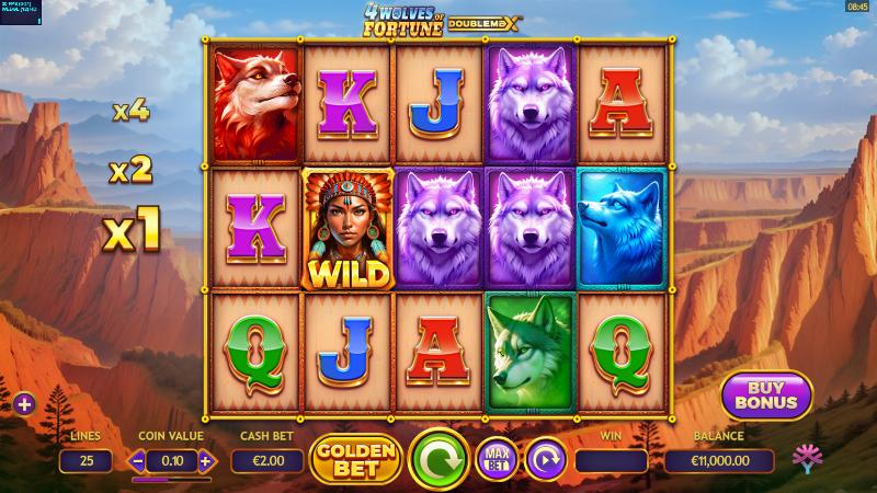 Wolf Gold 4 Pack slot game artwork