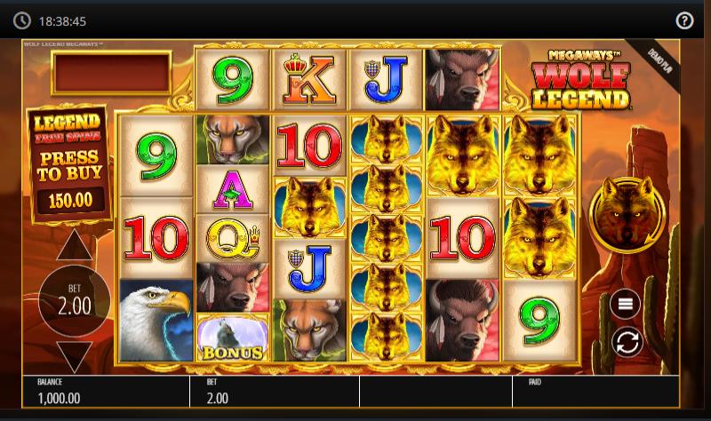 Wolf Legend Megaways slot game artwork