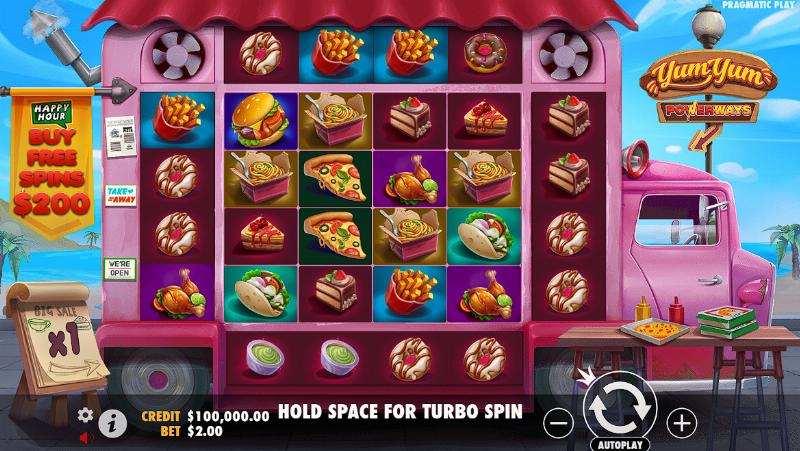 Yum Yum Powerways slot game artwork