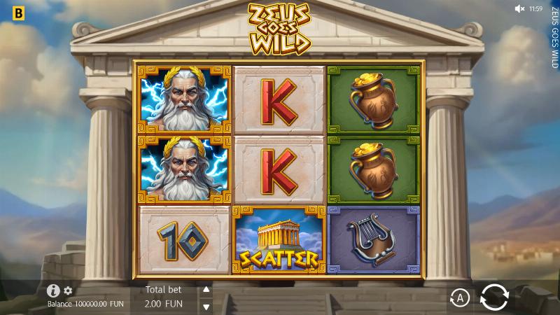 Zeus Goes Wild slot game artwork