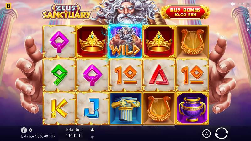 Zeus’ Sanctuary slot game artwork