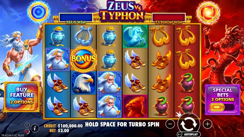 Zeus Vs Typhon slot game artwork