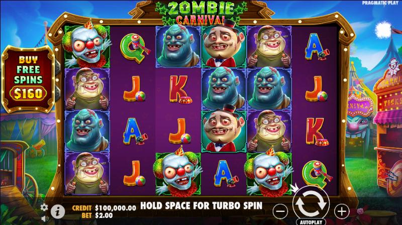 Zombie Carnival slot game artwork