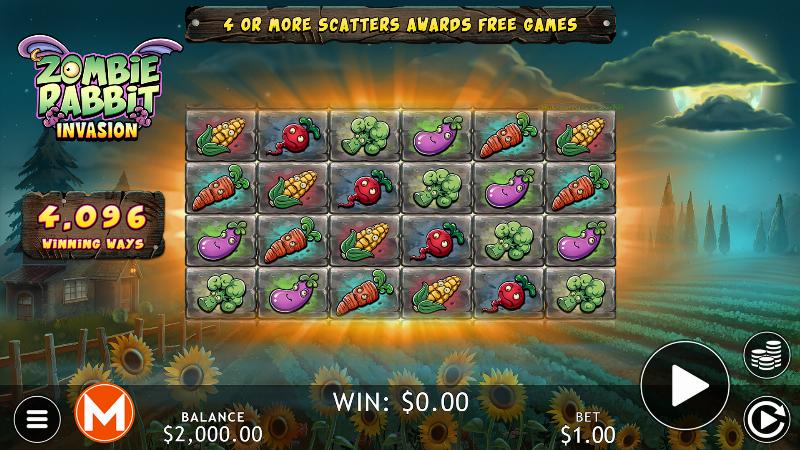 Zombie Rabbit Invasion slot game artwork