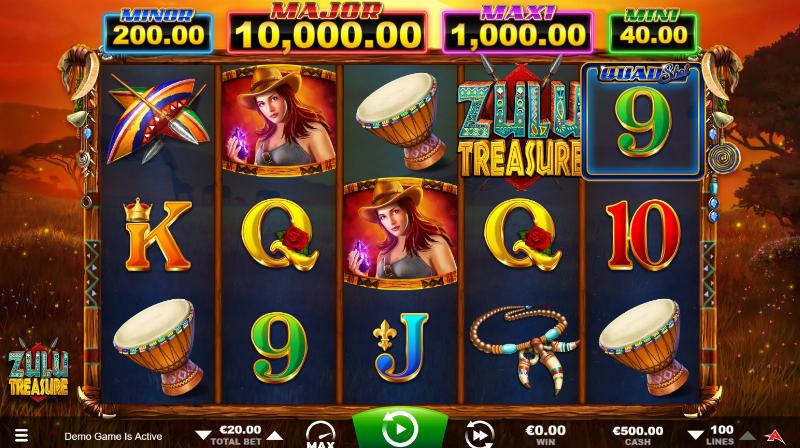 Zulu Treasure slot game artwork
