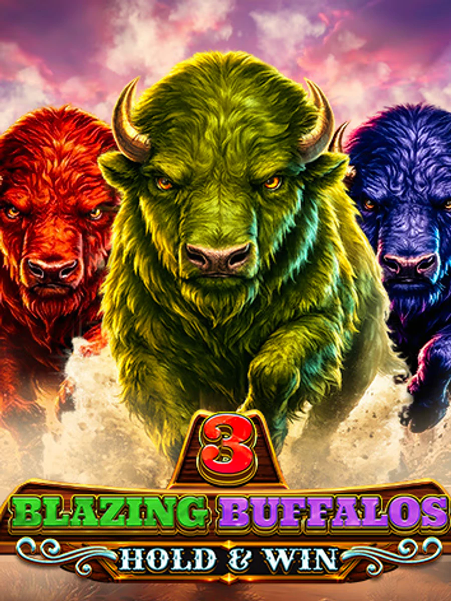 3 Blazing Buffalos: Hold & Win slot artwork