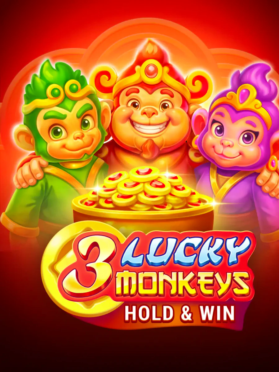 3 Lucky Monkeys Hold & Win slot artwork