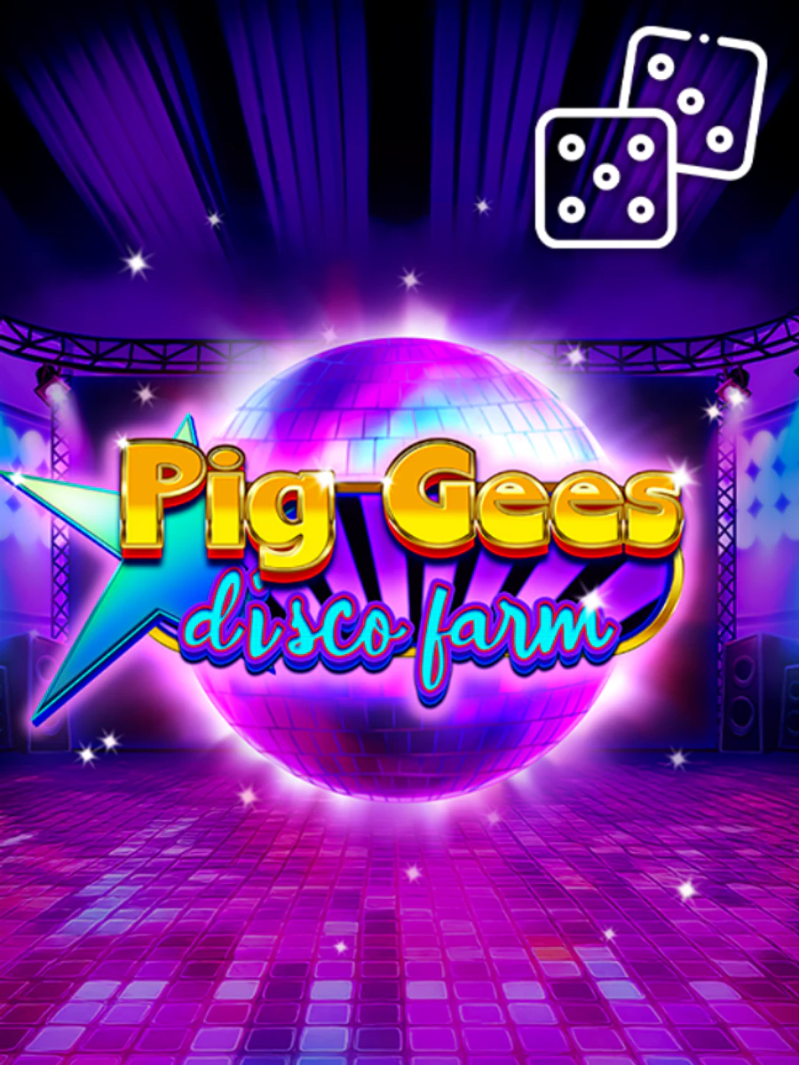 Pig Gees Dice - Disco Farm slot artwork