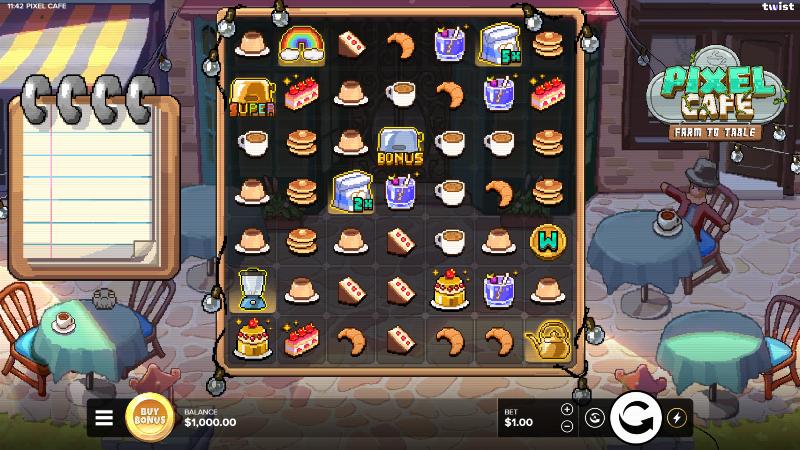 Pixel Cafe slot artwork
