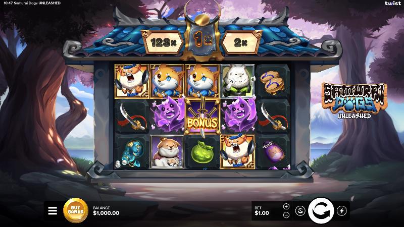 Samurai Dogs: Unleashed slot artwork