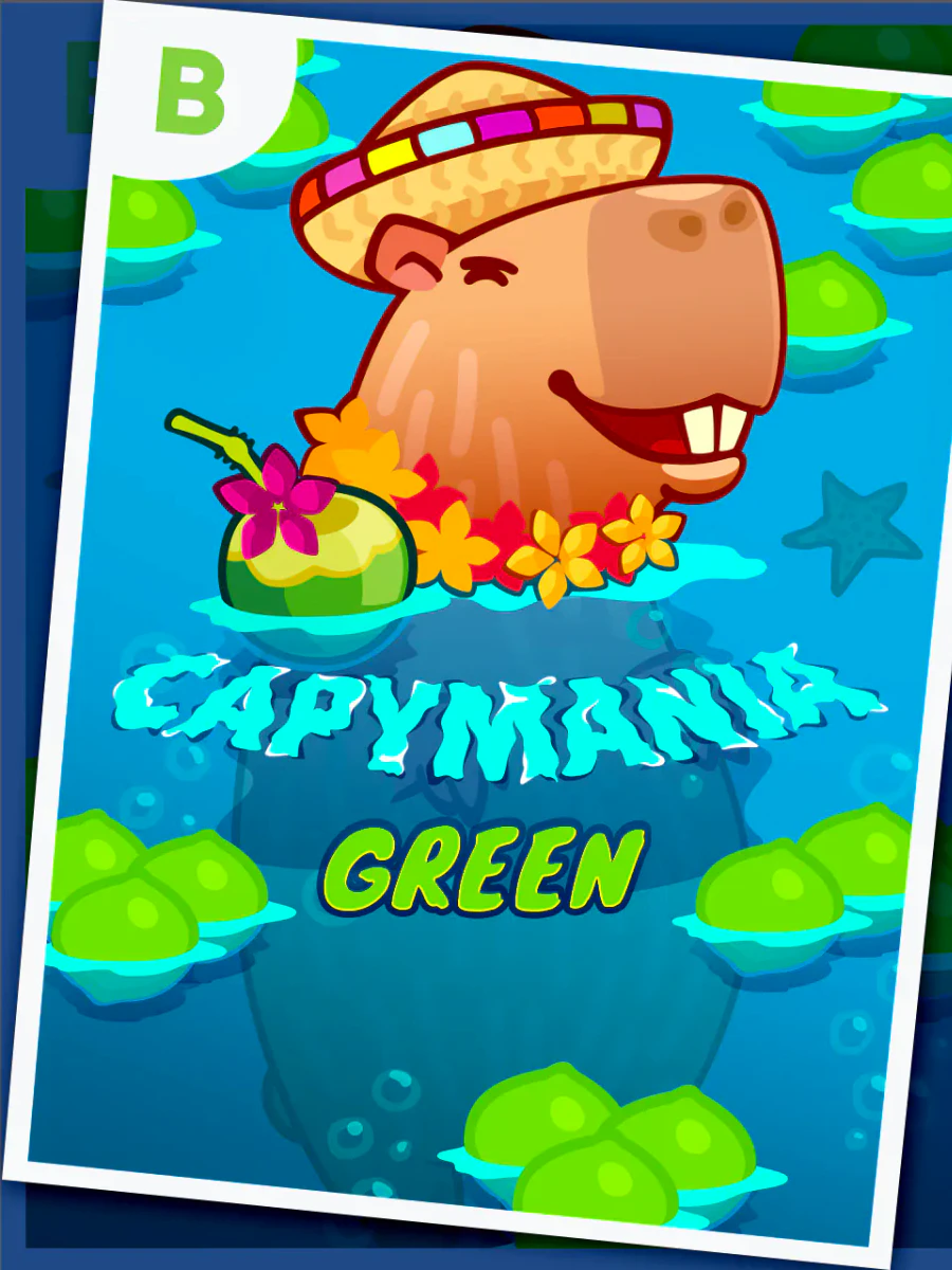 Capymania Green card game artwork