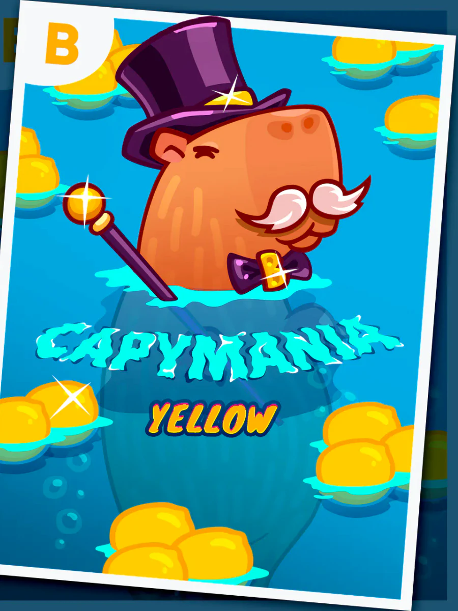 Capymania Yellow card game artwork