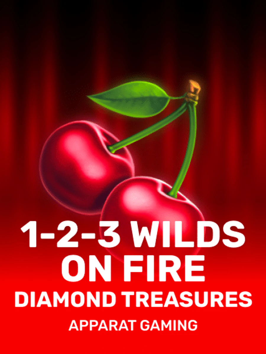 1-2-3 Wilds on Fire - Diamond Treasures casino game artwork