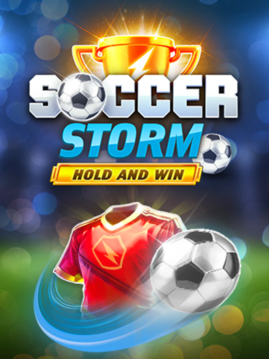 Soccer Storm Hold and Win slot artwork