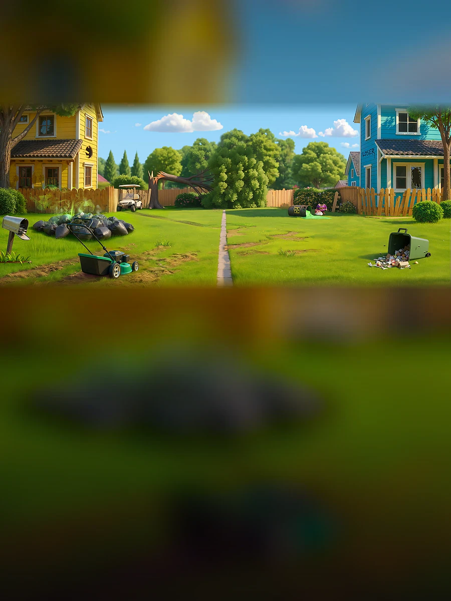 THE Neighbor Wars TM slot artwork