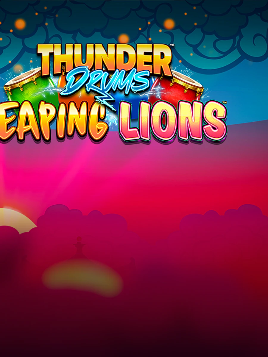 Thunder Drums Leaping Lions slot artwork